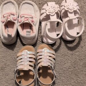 3 Pair Size Toddler Girls  6 Sandals and Flip Flops